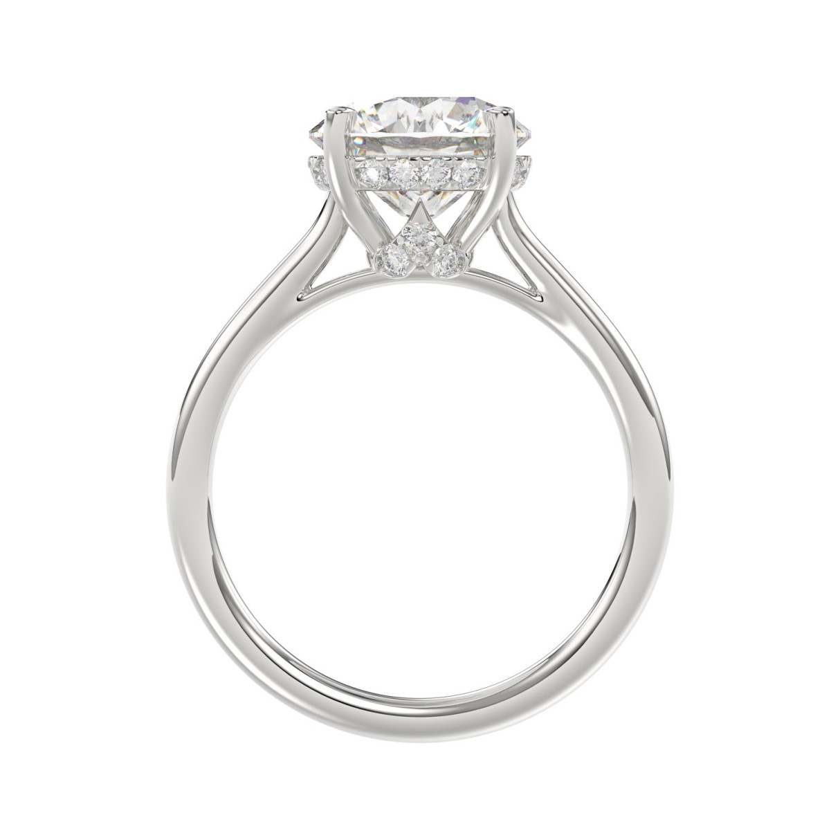 14K WHITE GOLD 4 3/8CT ROUND DIAMOND LADIES BRIDAL SET (CENTER STONE ROUND DIAMOND 3.00CT)