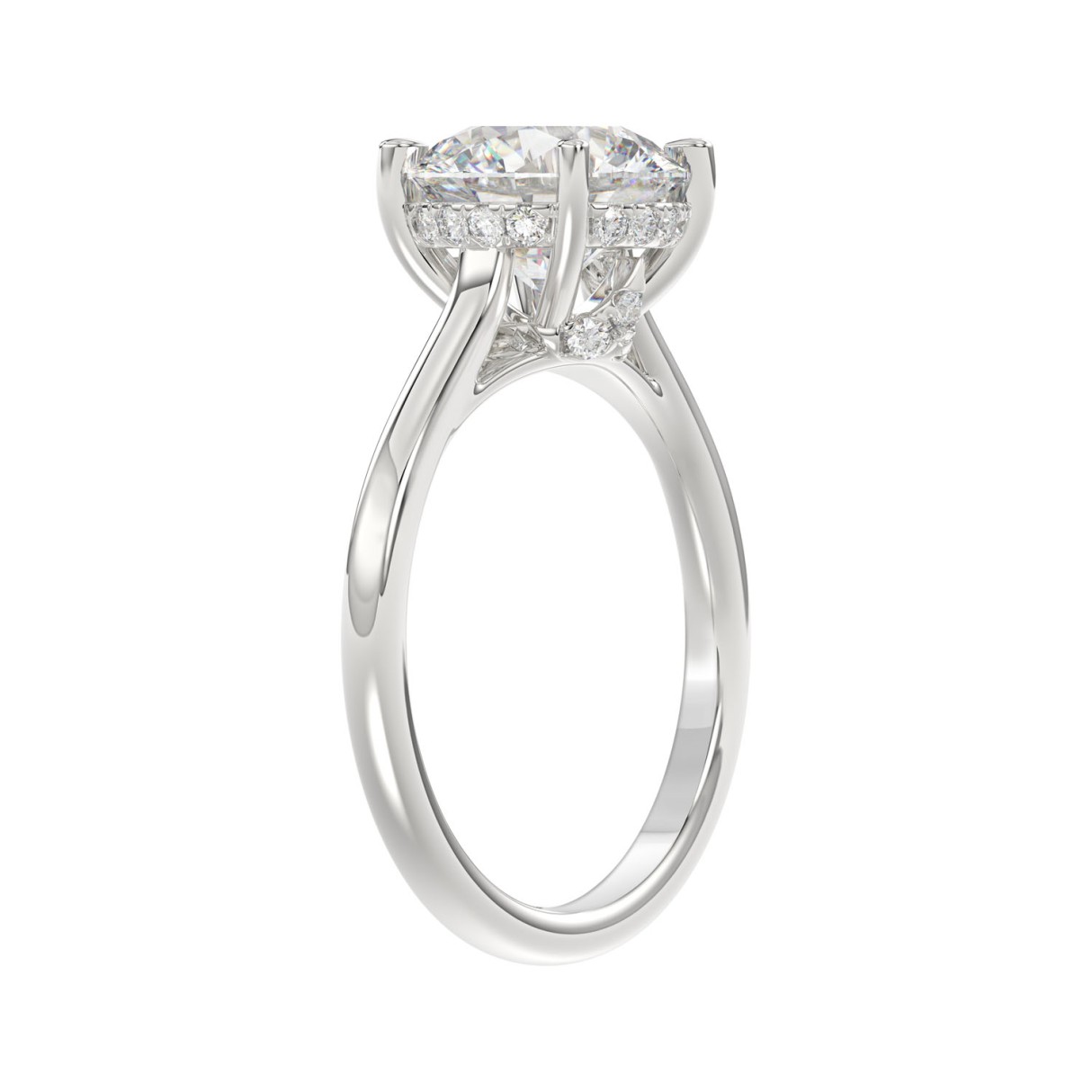 14K WHITE GOLD 4 3/8CT ROUND DIAMOND LADIES BRIDAL SET (CENTER STONE ROUND DIAMOND 3.00CT)