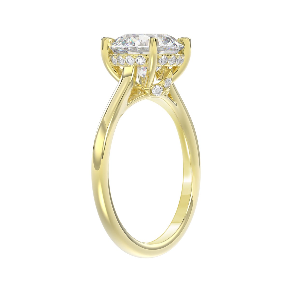 LADIES BRIDAL SET 4 3/8CT ROUND DIAMOND 14K YELLOW GOLD (CENTER STONE ROUND DIAMOND 3.00CT)