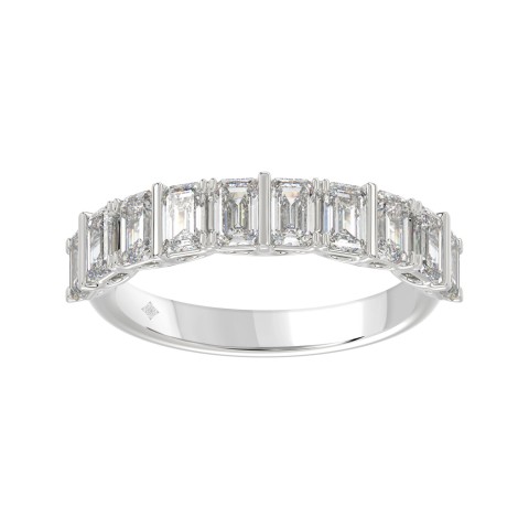 1 3/4Ct Emerald Cut Diamond In 14K White Gold Elegant Diamond Fashion Band For Women (Color F-G -Clarity Vs1/Vs2)
