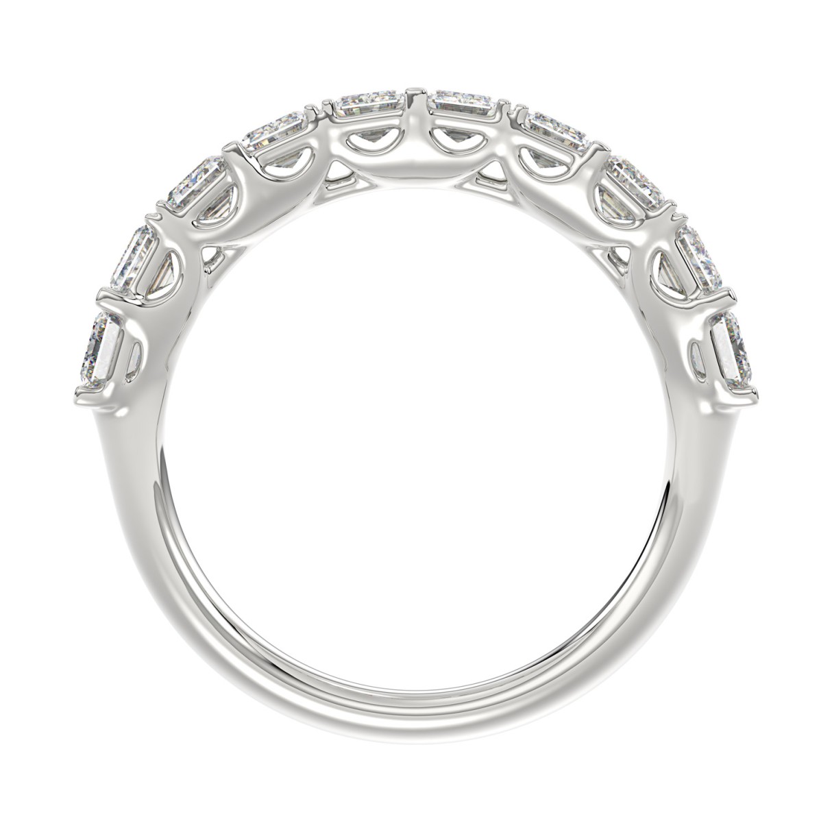 1 3/4Ct Emerald Cut Diamond In 14K White Gold Elegant Diamond Fashion Band For Women (Color F-G -Clarity Vs1/Vs2)