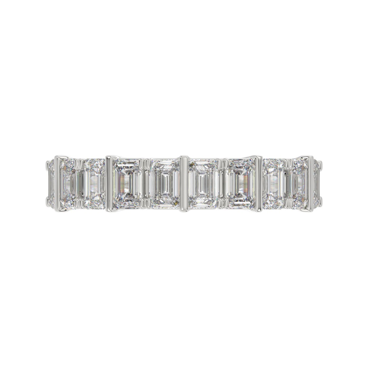 1 3/4Ct Emerald Cut Diamond In 14K White Gold Elegant Diamond Fashion Band For Women (Color F-G -Clarity Vs1/Vs2)