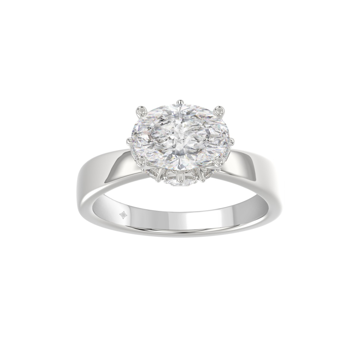 14K WHITE GOLD 2 3/1CT ROUND/PEAR/OVAL DIAMOND LAD...