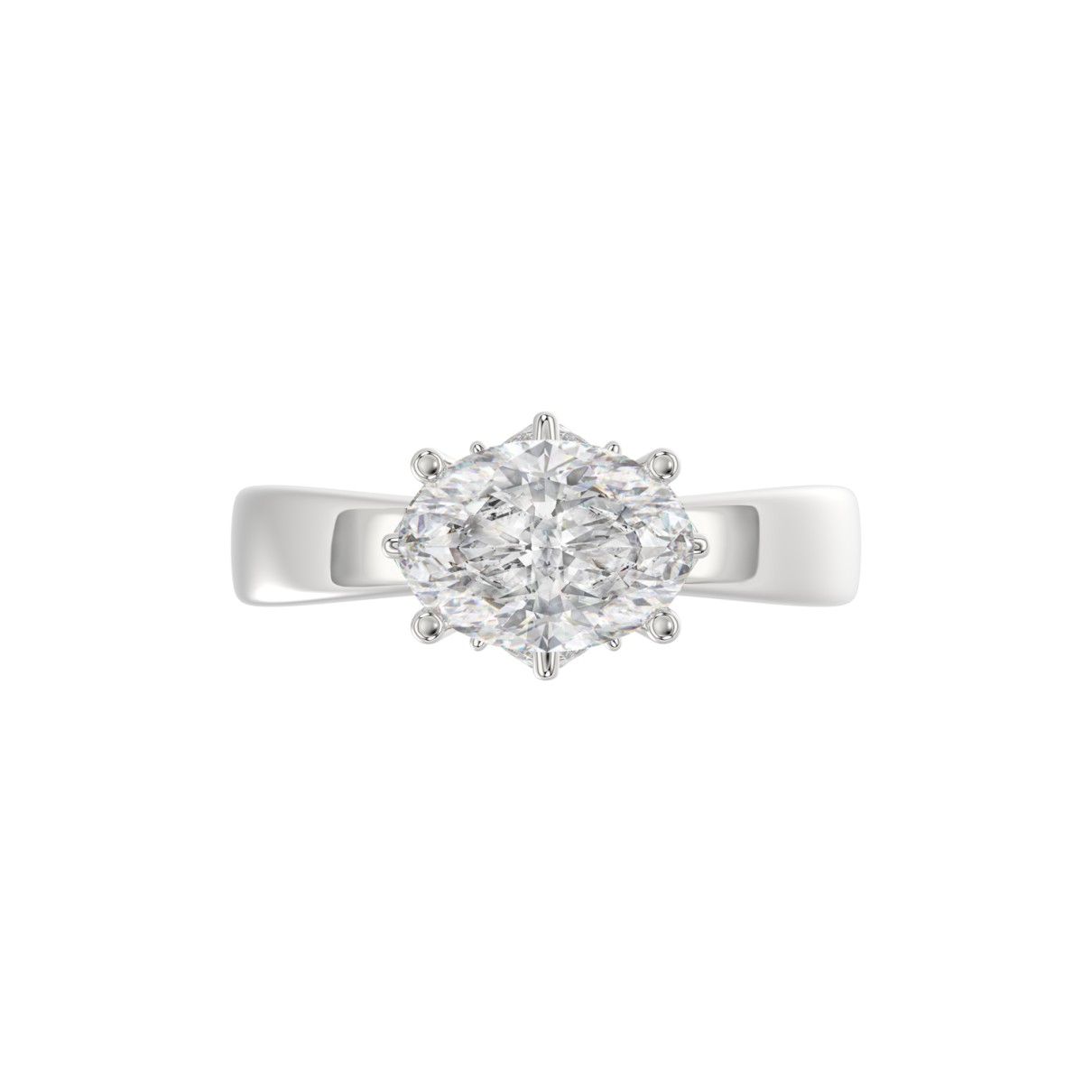 14K WHITE GOLD 2 3/1CT ROUND/PEAR/OVAL DIAMOND LADIES RING (CENTER STONE OVAL DIAMOND 2.00CT)