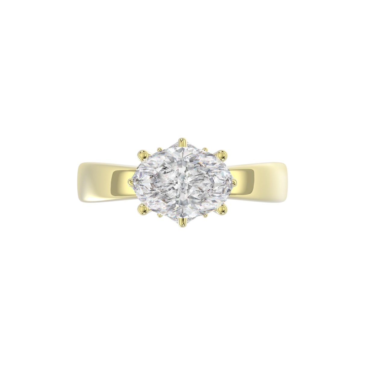 14K YELLOW GOLD 2 3/1CT ROUND/PEAR/OVAL DIAMOND LADIES RING (CENTER STONE OVAL DIAMOND 2.00CT)