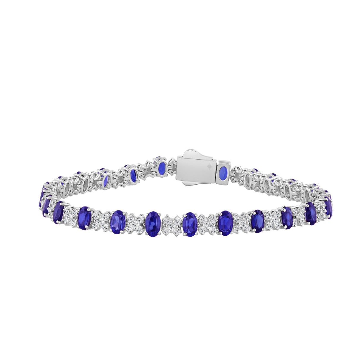 14K WHITE GOLD 10 3/8CT ROUND/TANZANITE OVAL DIAMO...