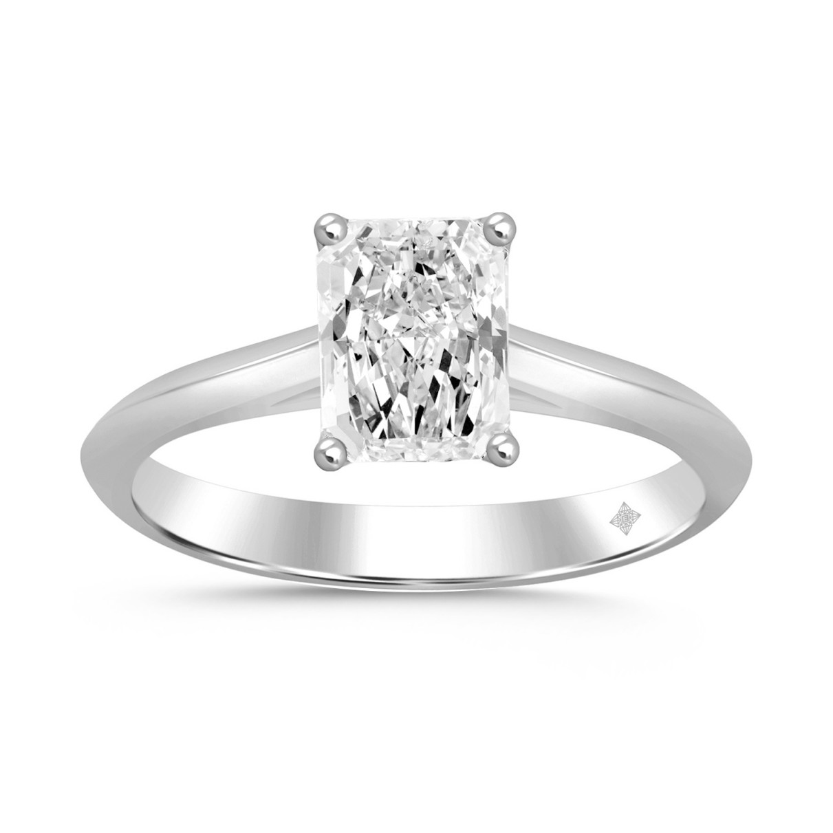 LADIES SOLITAIRE RING 2 1/2CT RADIANT DIAMOND 14K ...