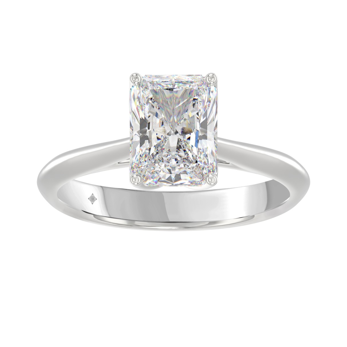 LADIES SOLITAIRE RING 2 1/2CT RADIANT DIAMOND 14K ...