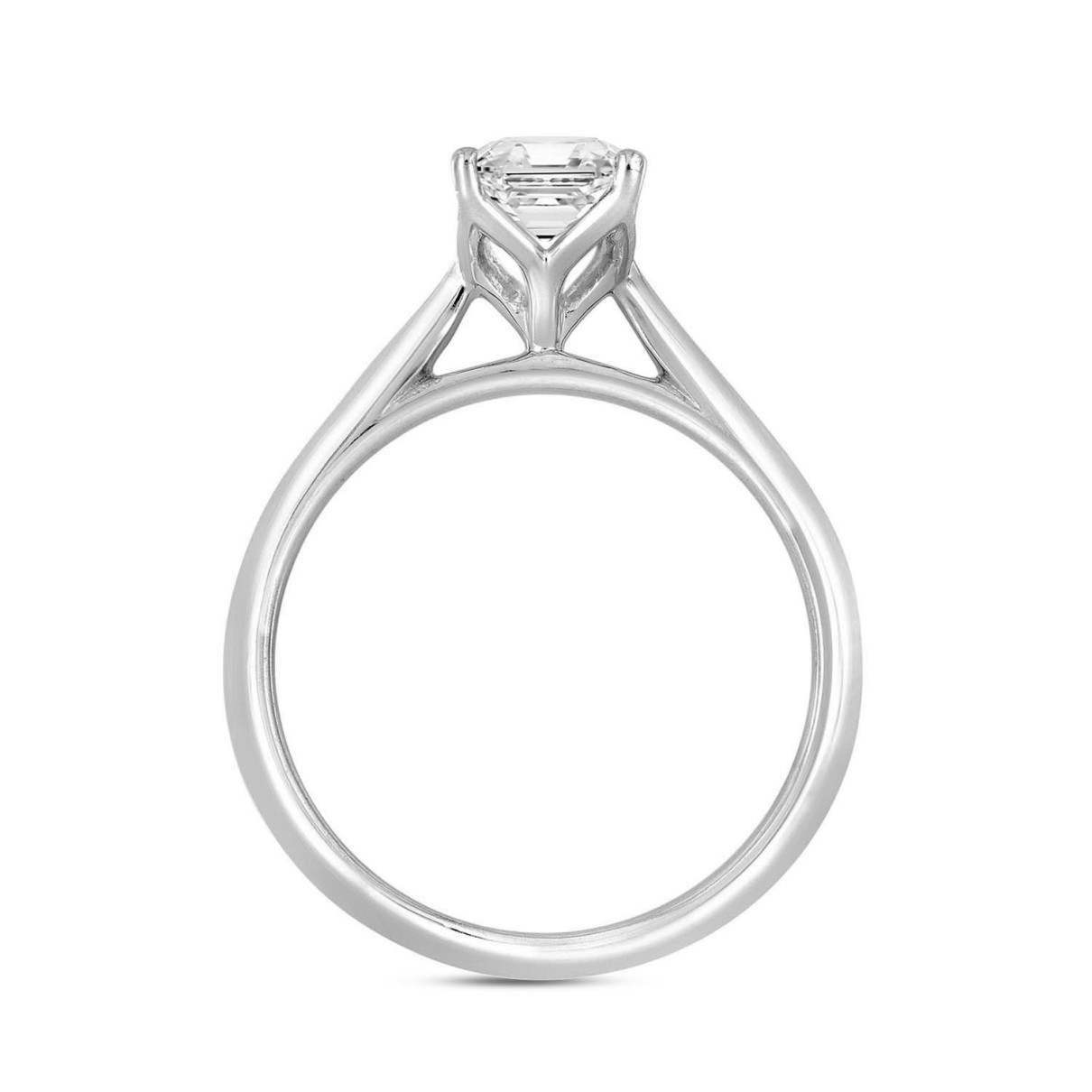 LADIES SOLITAIRE RING 2 1/2CT RADIANT DIAMOND 14K WHITE GOLD 