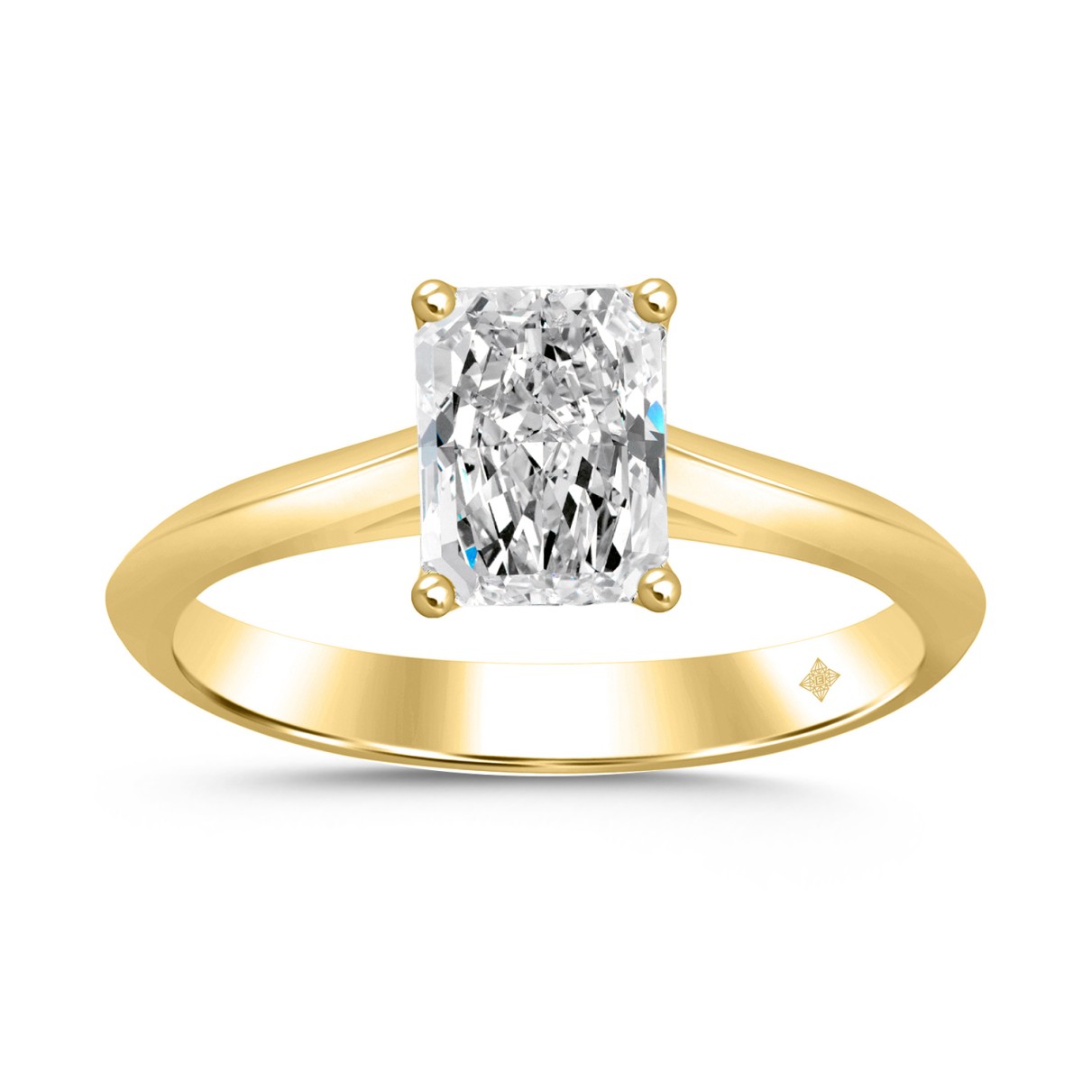 LADIES SOLITAIRE RING 2 1/2CT RADIANT DIAMOND 14K ...