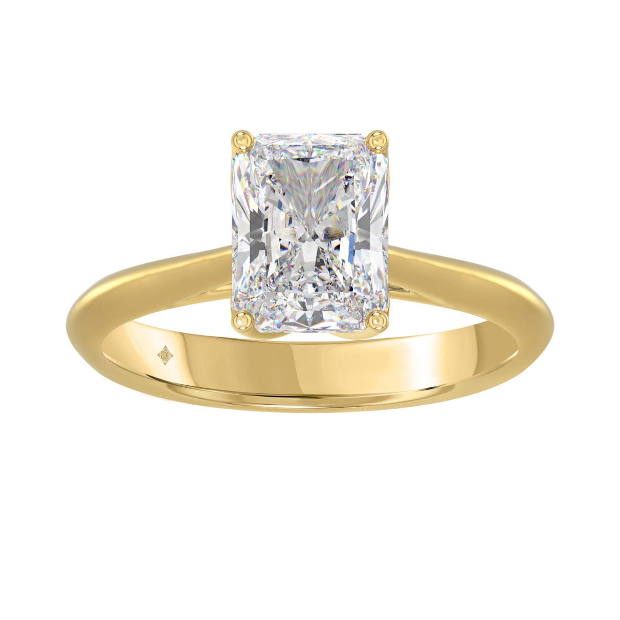 LADIES SOLITAIRE RING 2 1/2CT RADIANT DIAMOND 14K ...