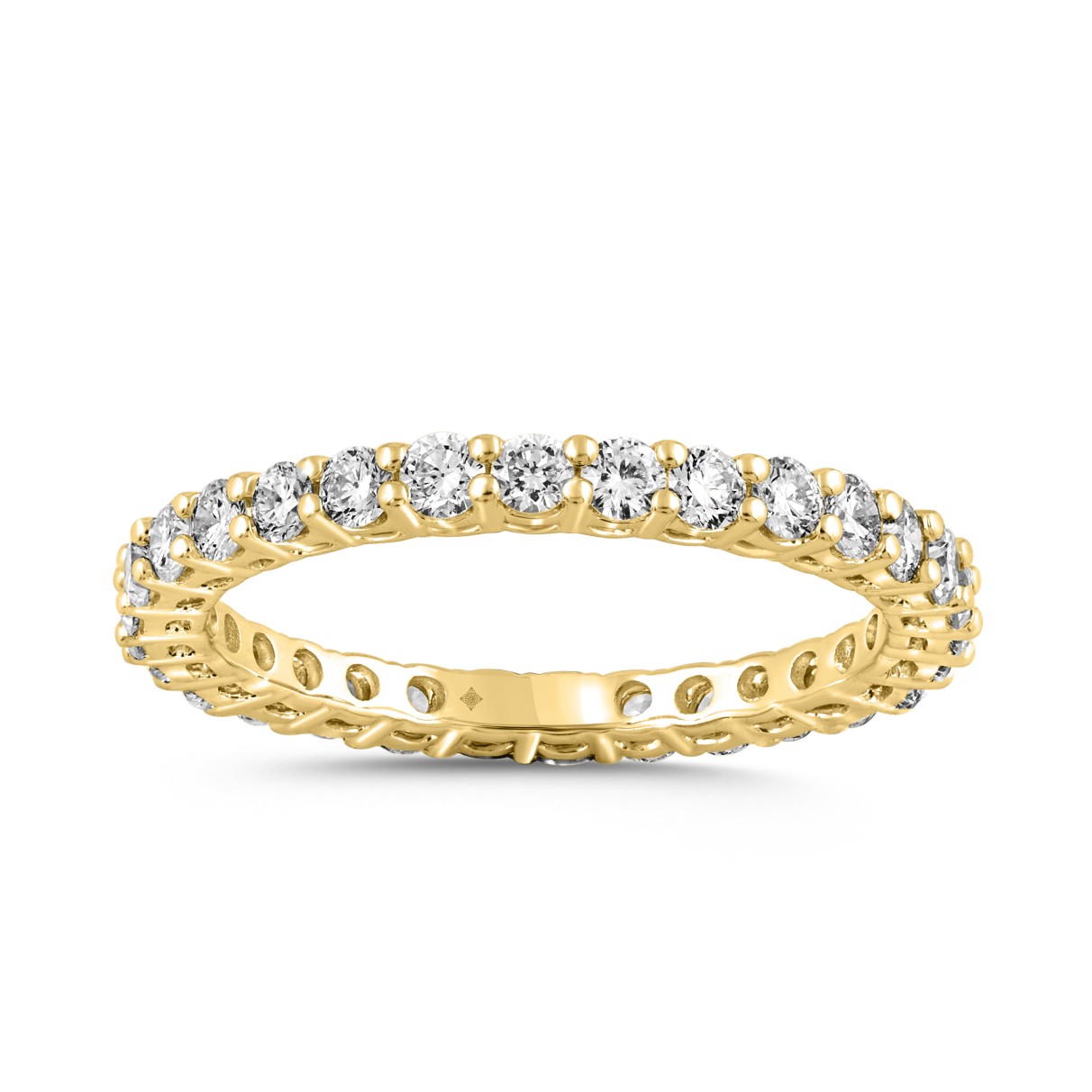 LADIES ETERNITY BAND 1.00CT ROUND DIAMOND 14K YELL...