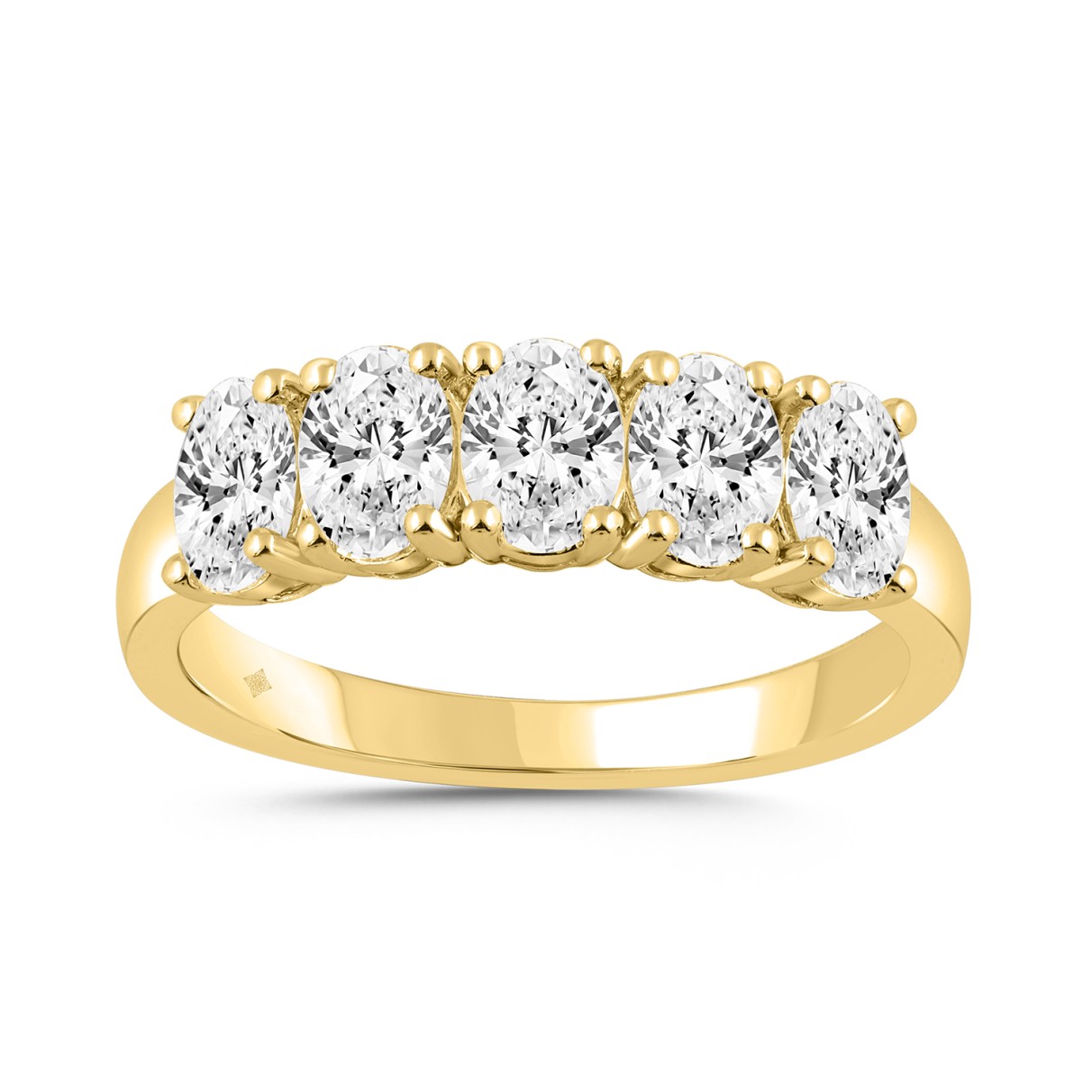 LADIES BAND 1 1/2CT OVAL DIAMOND 14K YELLOW GOLD ...