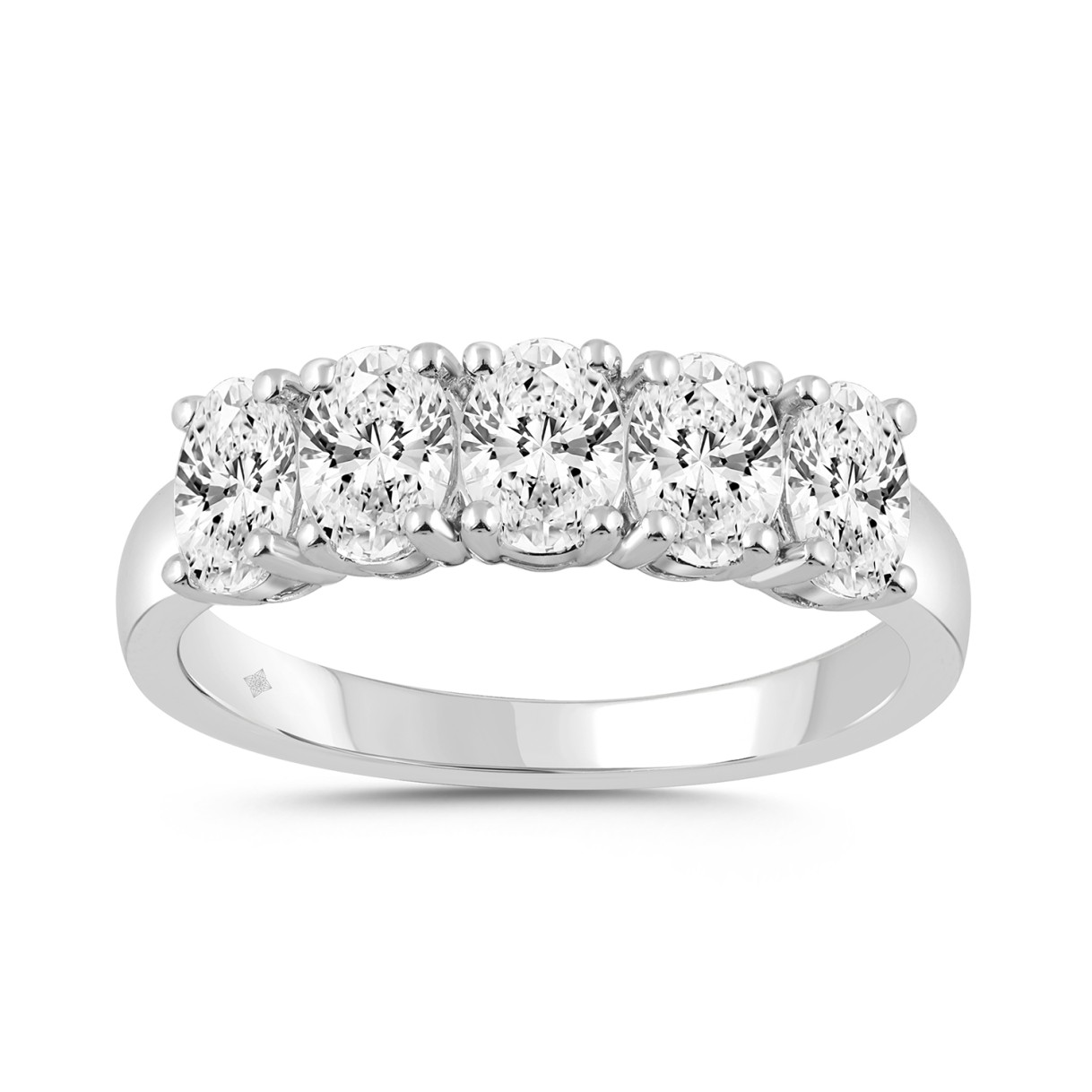 LADIES BAND 1 1/2CT OVAL DIAMOND 14K WHITE GOLD 