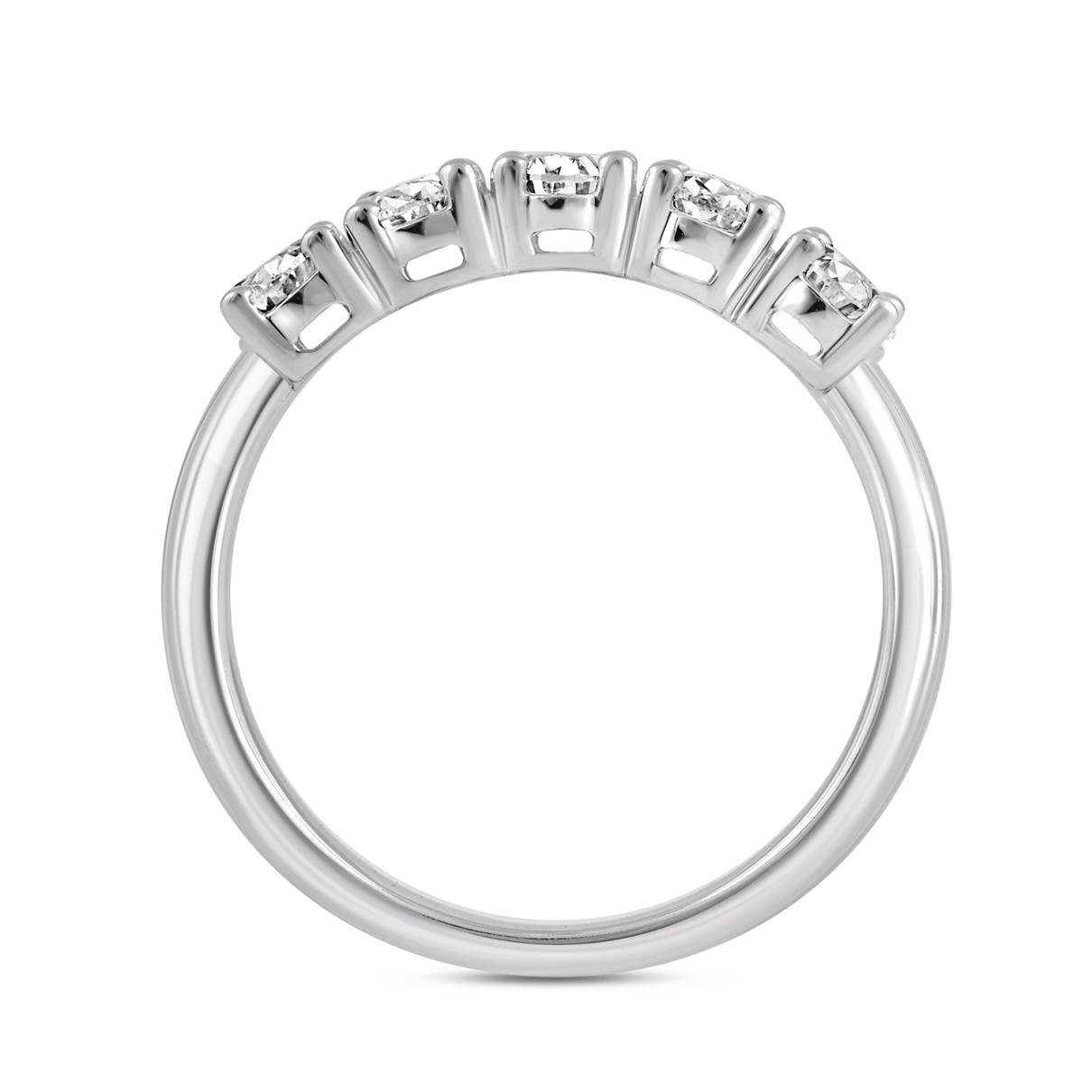 LADIES BAND 1 1/2CT OVAL DIAMOND 14K WHITE GOLD 