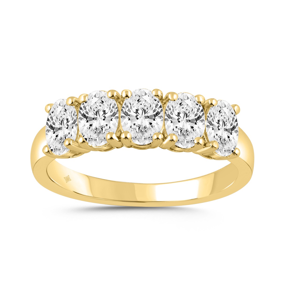 LADIES BAND 1 1/2CT OVAL DIAMOND 14K YELLOW GOLD 