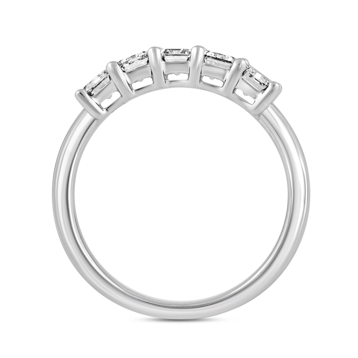 LADIES BAND 1 1/2CT EMERALD DIAMOND 14K WHITE GOLD 