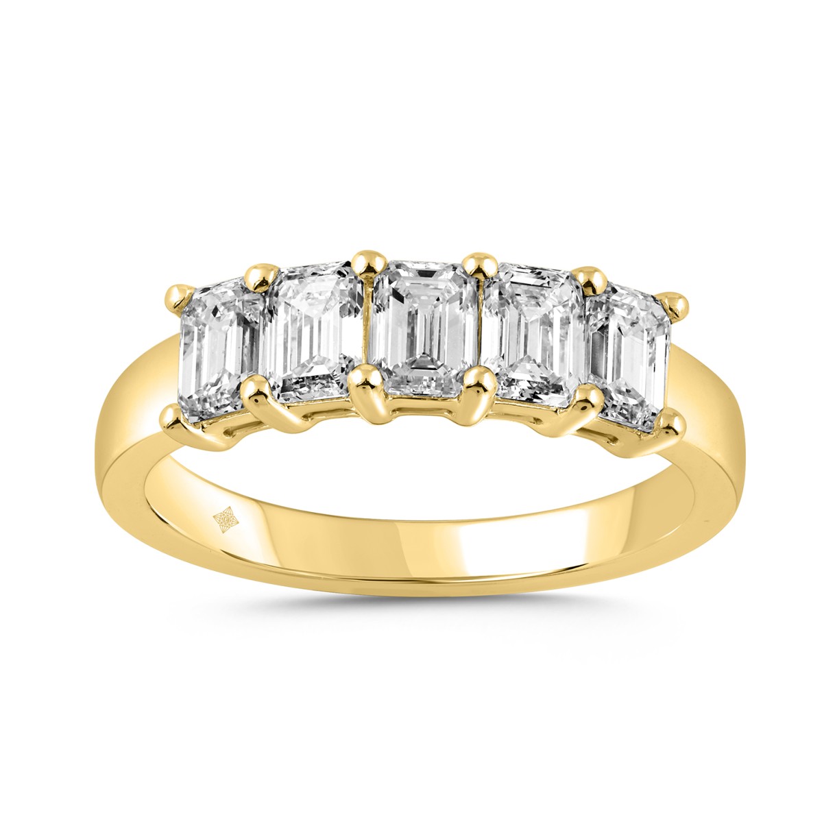 LADIES BAND 1 1/2CT EMERALD DIAMOND 14K YELLOW GOLD 