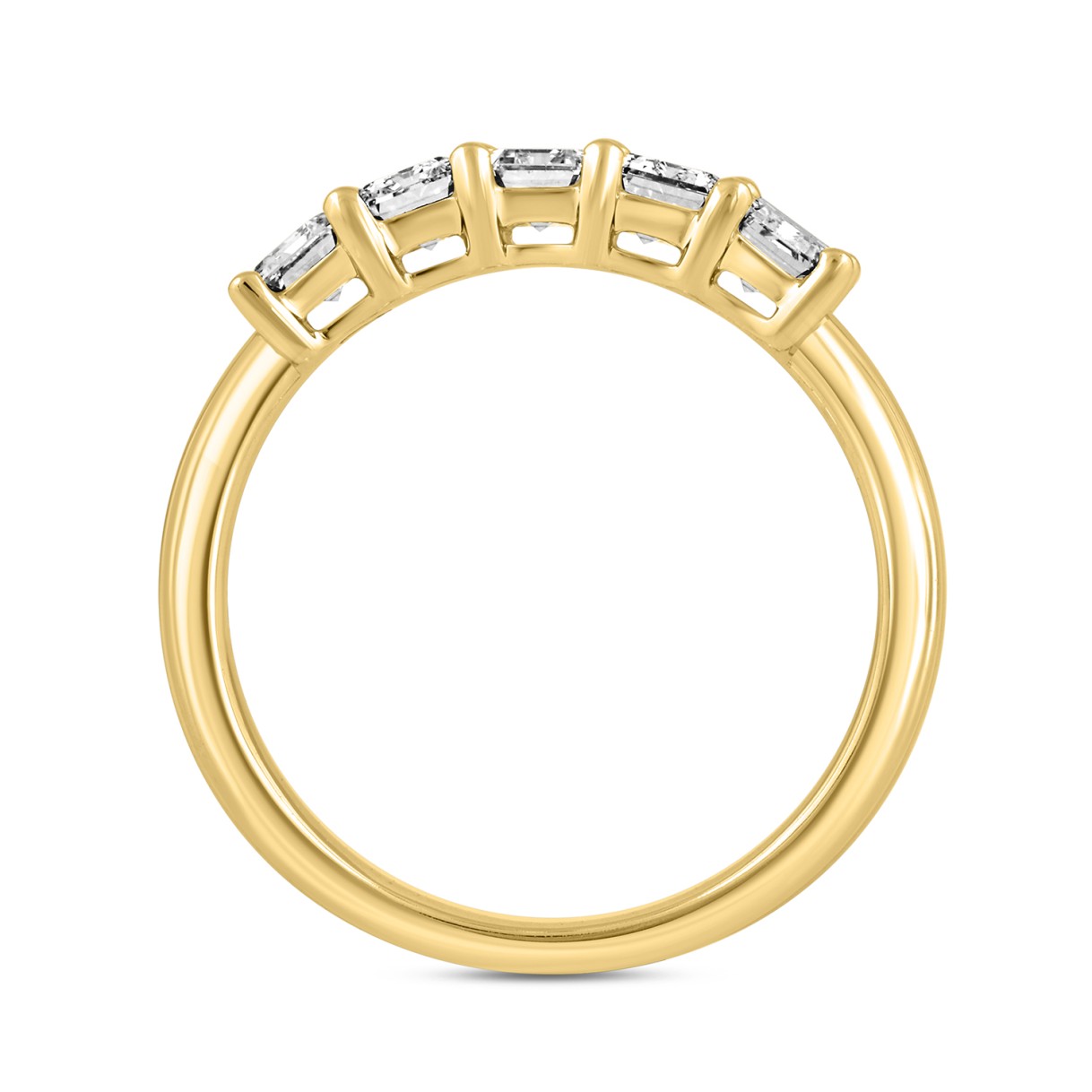 LADIES BAND 1 1/2CT EMERALD DIAMOND 14K YELLOW GOLD 
