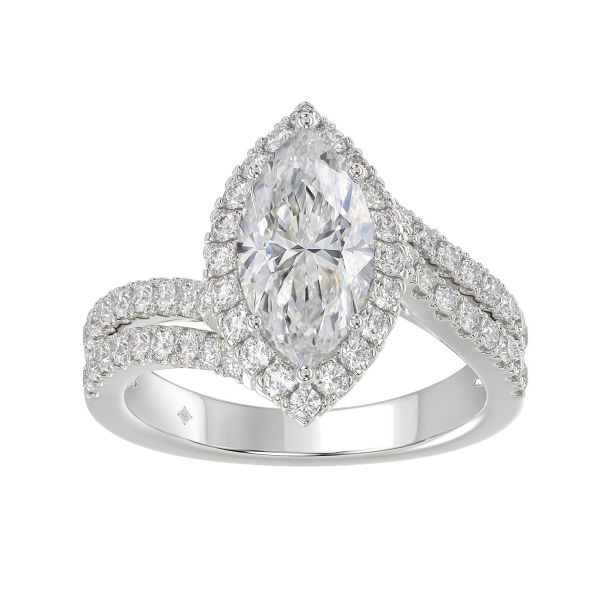 14K WHITE GOLD 2 3/4CT ROUND/MARQUISE DIAMOND LADI...