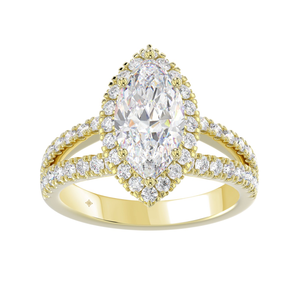 14K YELLOW GOLD 3.00CT ROUND/MARQUISE DIAMOND LADI...