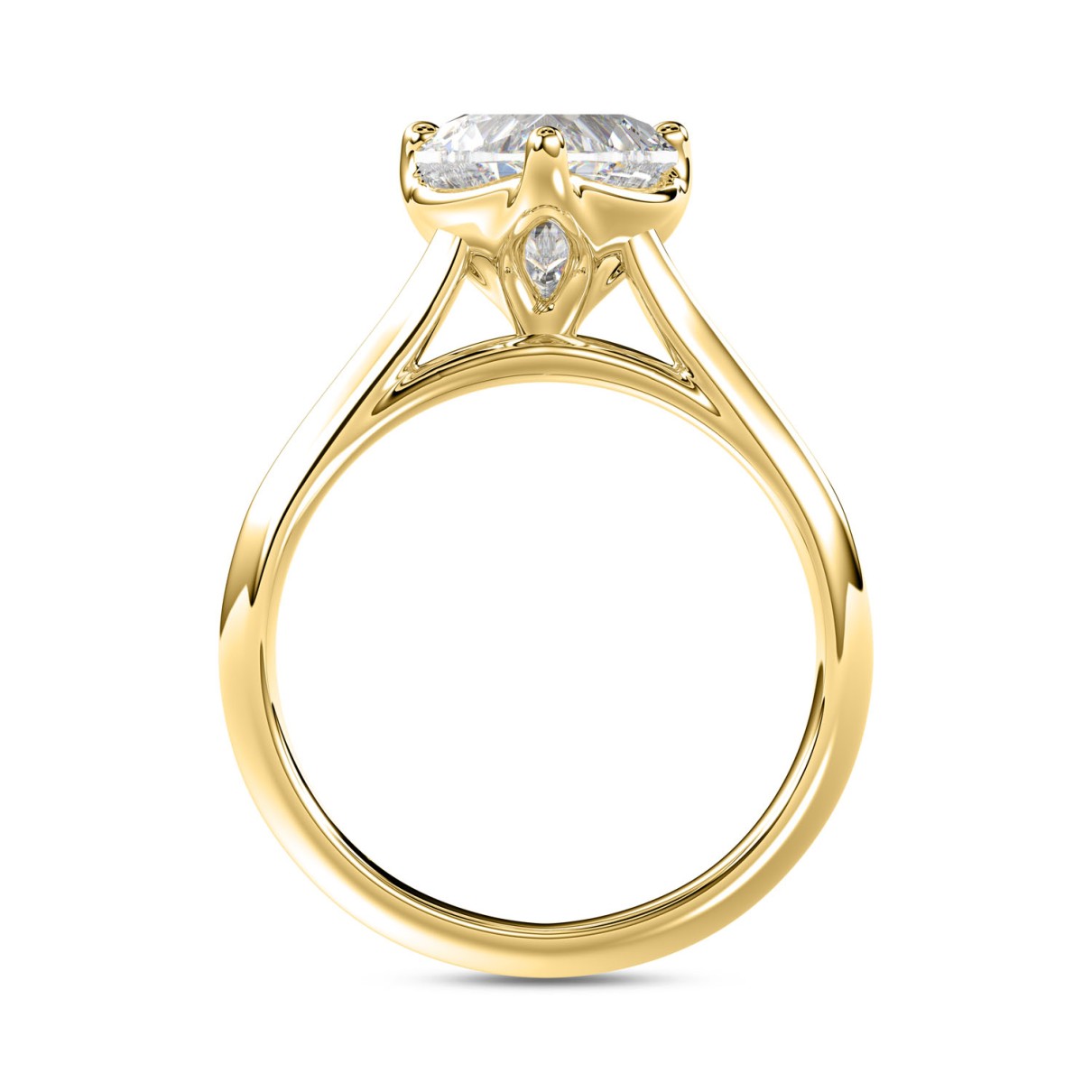 LADIES SOLITAIRE RING 2.00CT HEART DIAMOND 14K YELLOW GOLD 