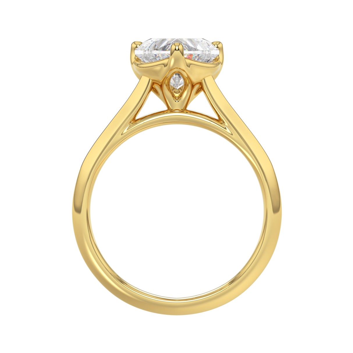 LADIES SOLITAIRE RING 2.00CT HEART DIAMOND 14K YELLOW GOLD 