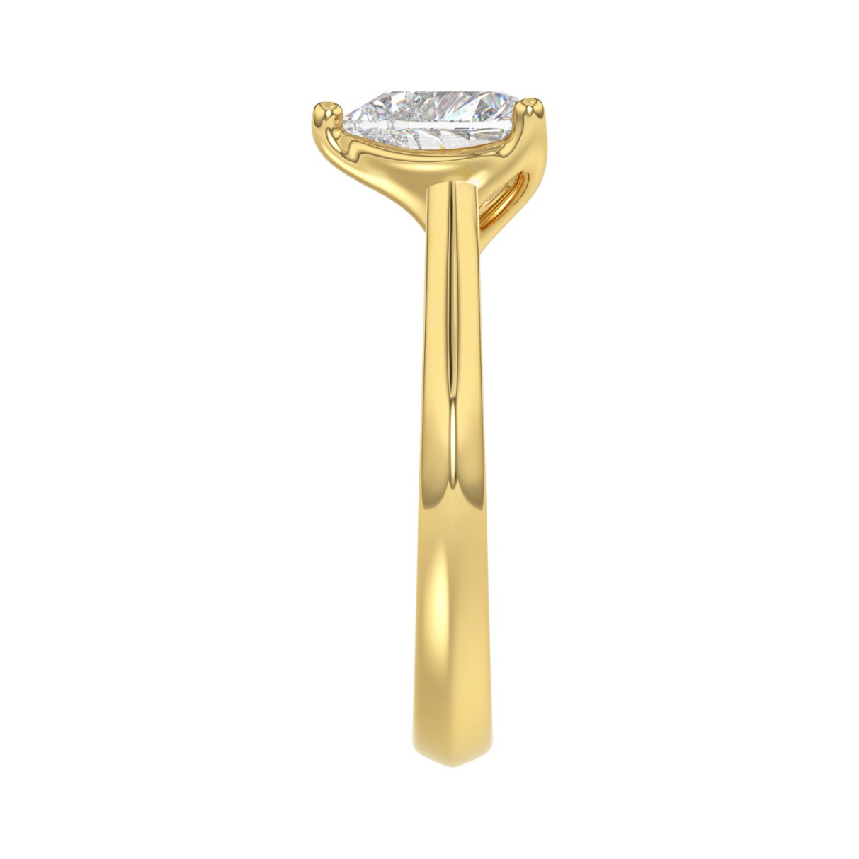 LADIES SOLITAIRE RING 2.00CT HEART DIAMOND 14K YELLOW GOLD 