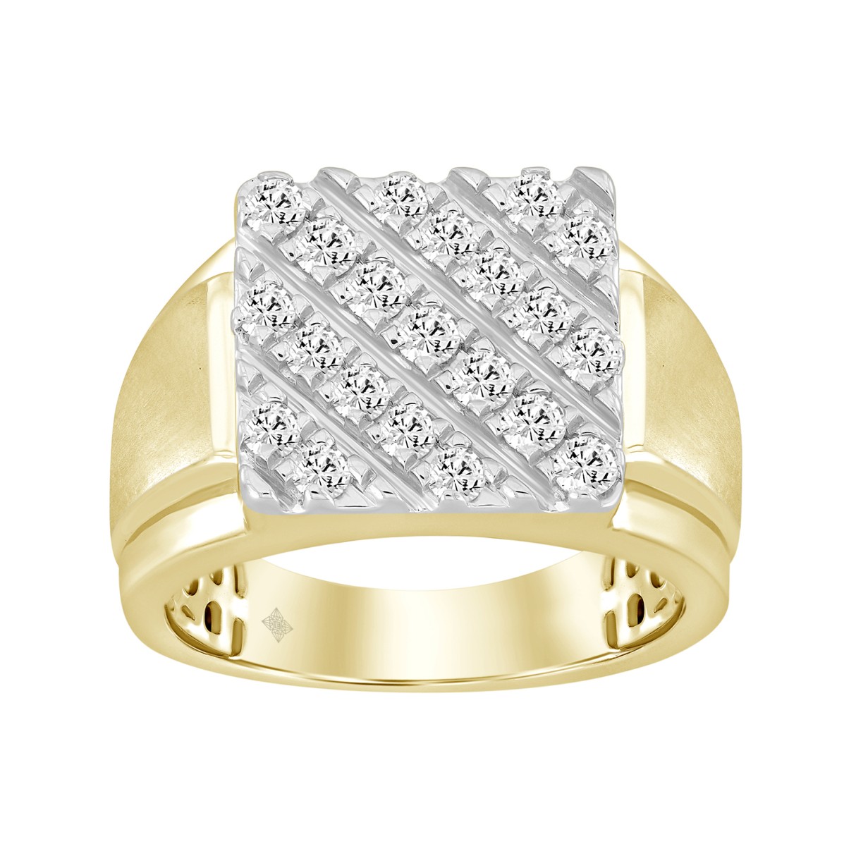 10K YELLOW GOLD 1.00CT ROUND DIAMOND MEN'S RING...