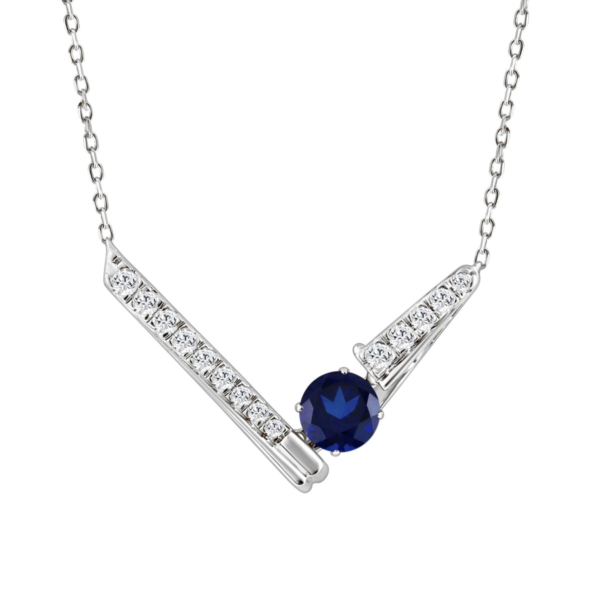 14K WHITE GOLD 7/8CT ROUND DIAMOND LADIES PENDANT ...