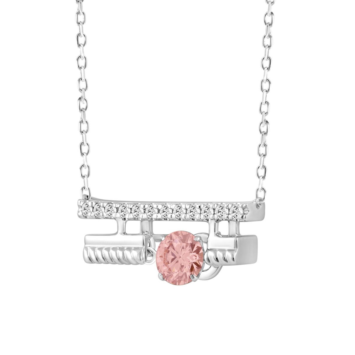 ETERNAL BLUSH COLLECTION 14K WHITE GOLD 5/8CT ROUND DIAMOND LADIES PENDANT (ROUND PINK)