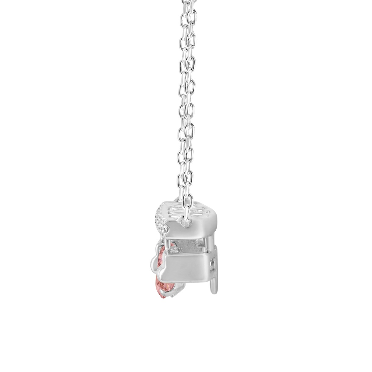 ETERNAL BLUSH COLLECTION 14K WHITE GOLD 5/8CT ROUND DIAMOND LADIES PENDANT (ROUND PINK)