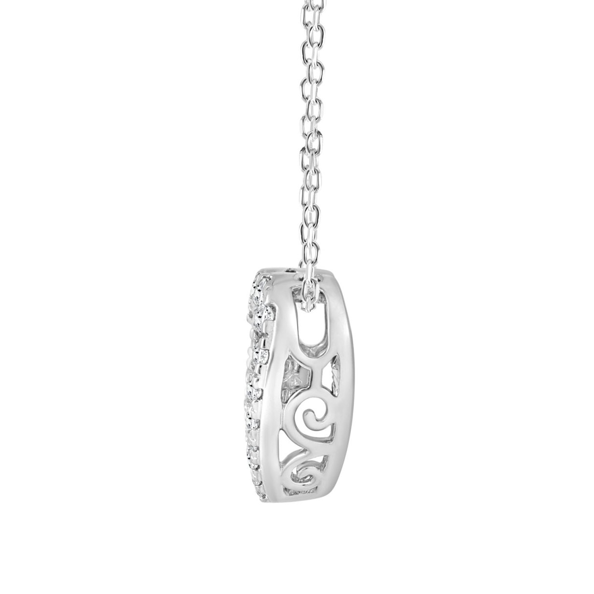 14K WHITE GOLD 1.00CT ROUND DIAMOND LADIES PENDANT