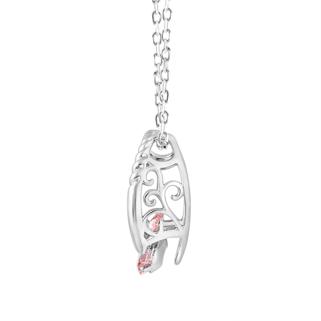 ETERNAL BLUSH COLLECTION 14K WHITE GOLD 1/2CT PINK PEAR DIAMOND LADIES PENDANT WITH CHAIN