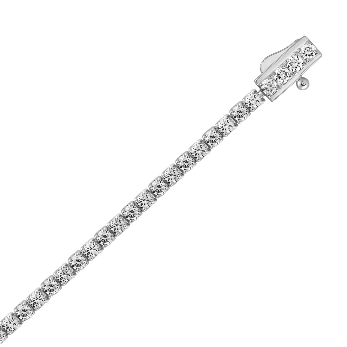 18K WHITE GOLD 3.00CT ROUND DIAMOND LADIES TENNIS BRACELET (TALON CLAWS LOCK)