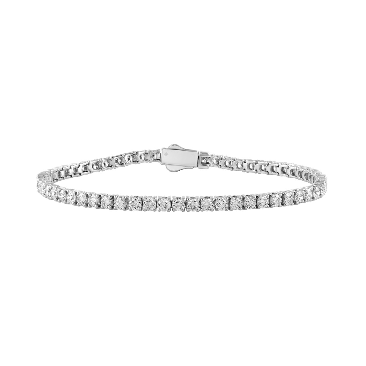 18K WHITE GOLD 5.00CT ROUND DIAMOND LADIES TENNIS ...