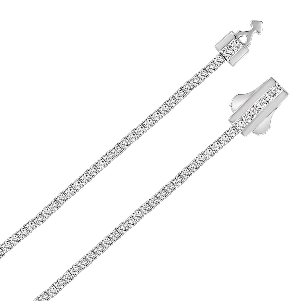 18K WHITE GOLD 5.00CT ROUND DIAMOND LADIES TENNIS NECKLACE