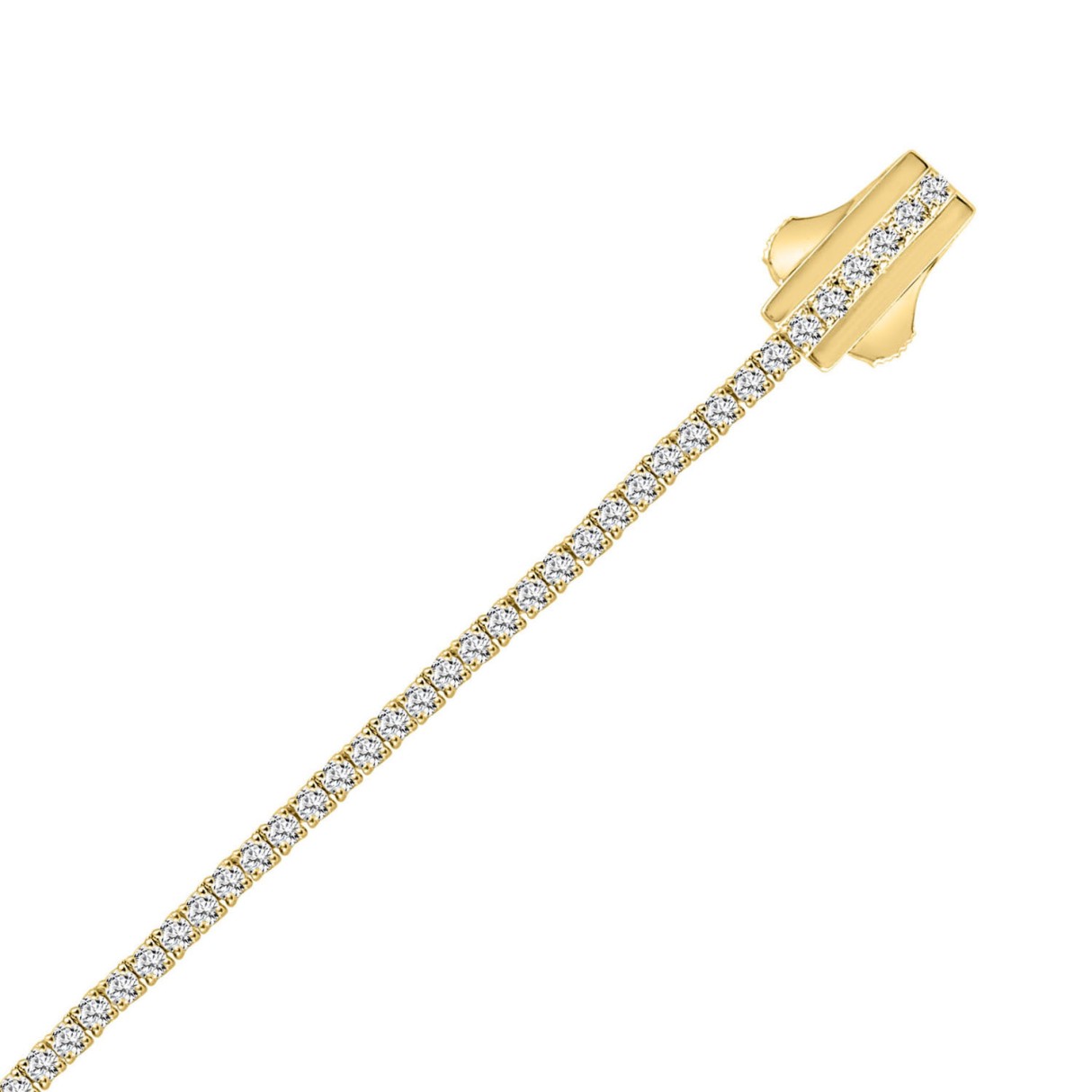 14K YELLOW GOLD 5.00CT ROUND DIAMOND LADIES TENNIS NECKLACE
