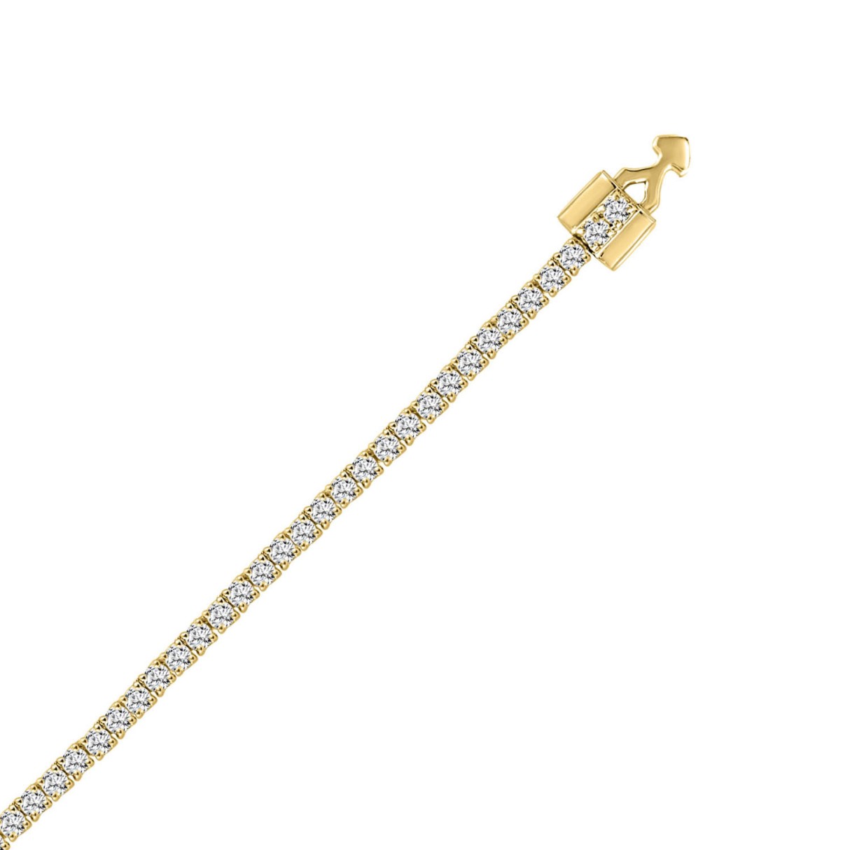 14K YELLOW GOLD 5.00CT ROUND DIAMOND LADIES TENNIS NECKLACE