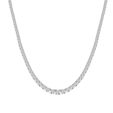 18K WHITE GOLD 7.00CT ROUND DIAMOND LADIES TENNIS NECKLACE