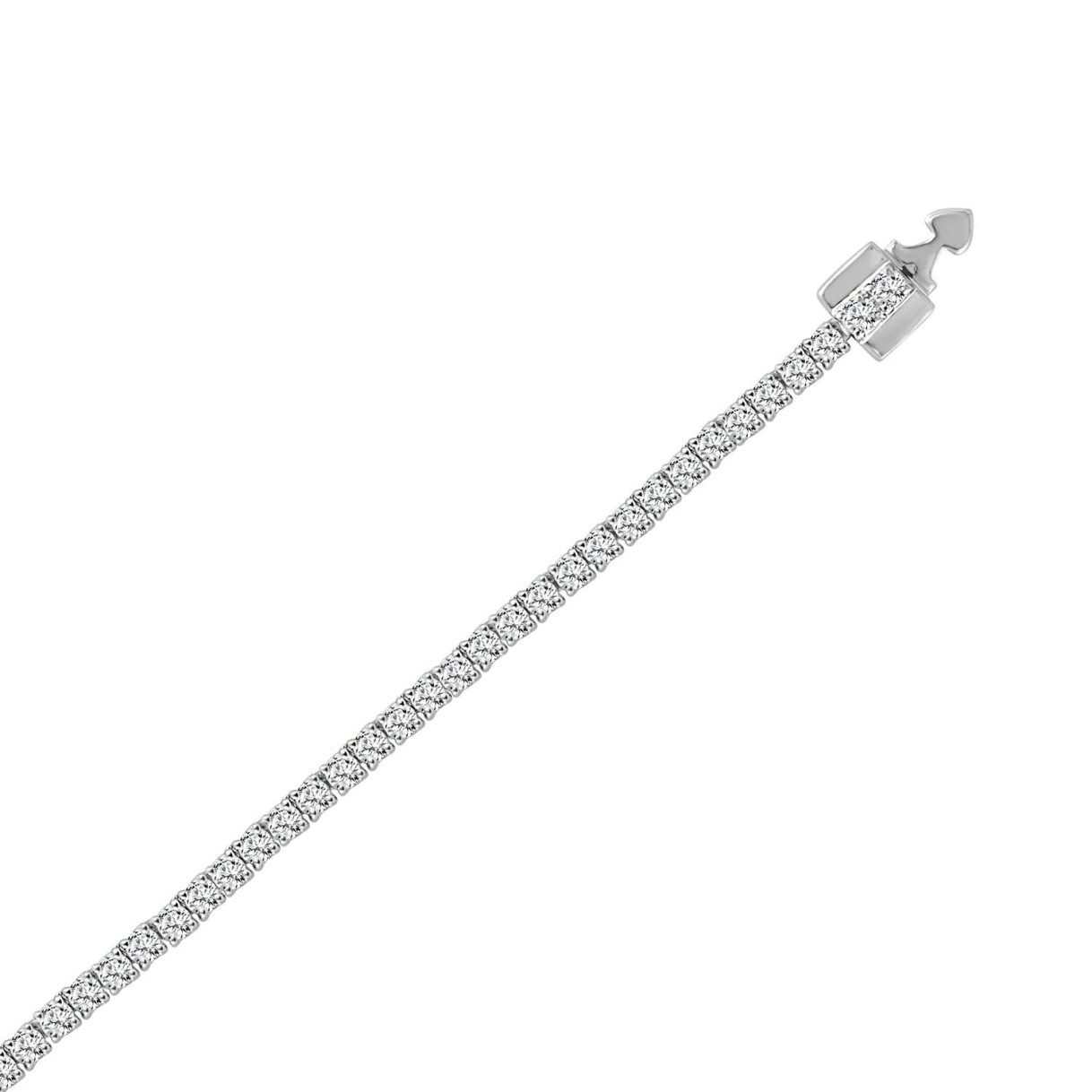 18K WHITE GOLD 7.00CT ROUND DIAMOND LADIES TENNIS NECKLACE