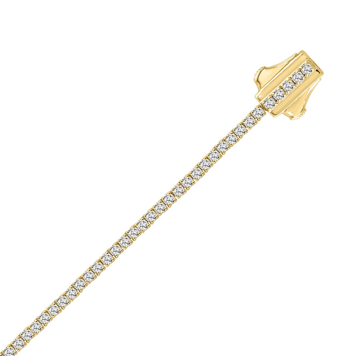 14K YELLOW GOLD 7.00CT ROUND DIAMOND LADIES TENNIS NECKLACE