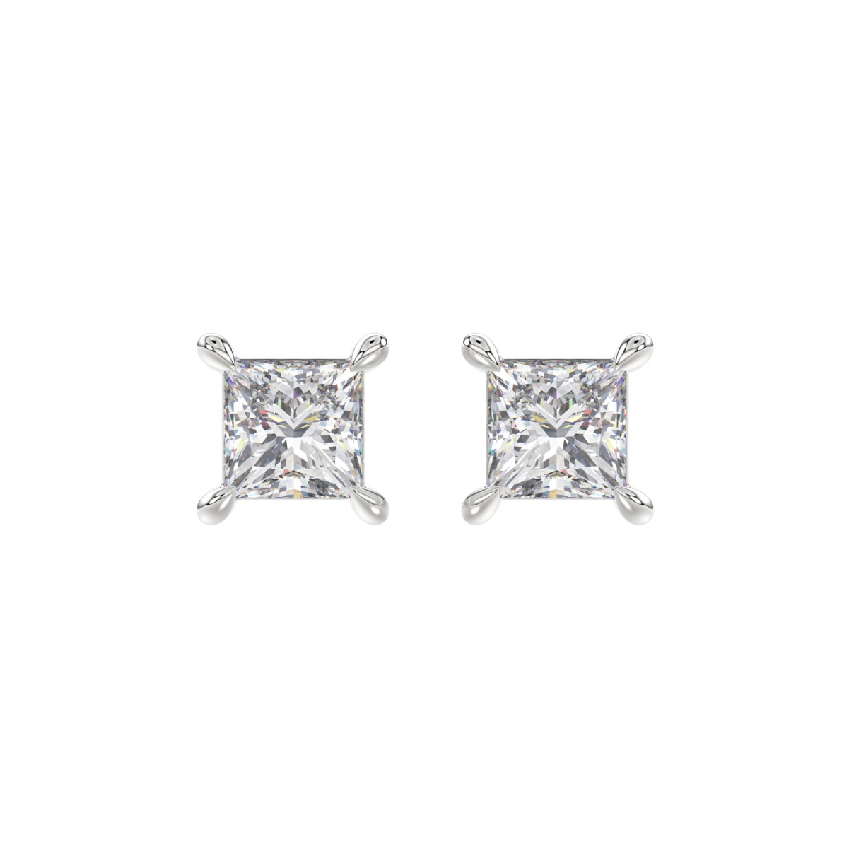 18K WHITE GOLD 2.00CT PRINCESS DIAMOND SOLITAIRE E...