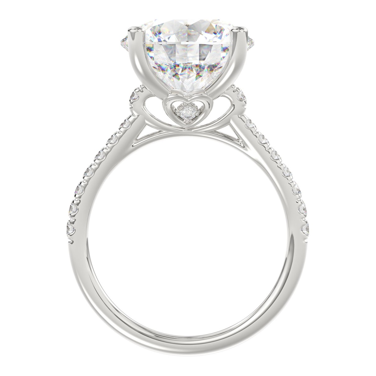 18K WHITE GOLD 4.00CT ROUND DIAMOND LADIES BRIDAL SET (CENTER STONE ROUND DIAMOND 3 1/2CT)