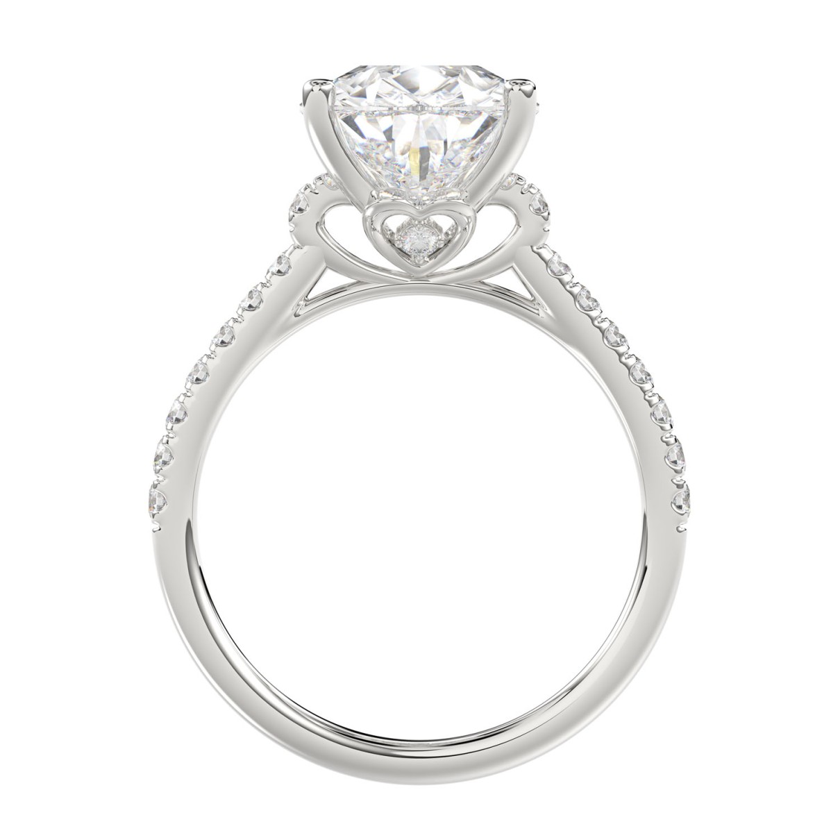 18K WHITE GOLD 4.00CT ROUND/PEAR DIAMOND LADIES BRIDAL SET (CENTER STONE PEAR DIAMOND 3 1/2CT)