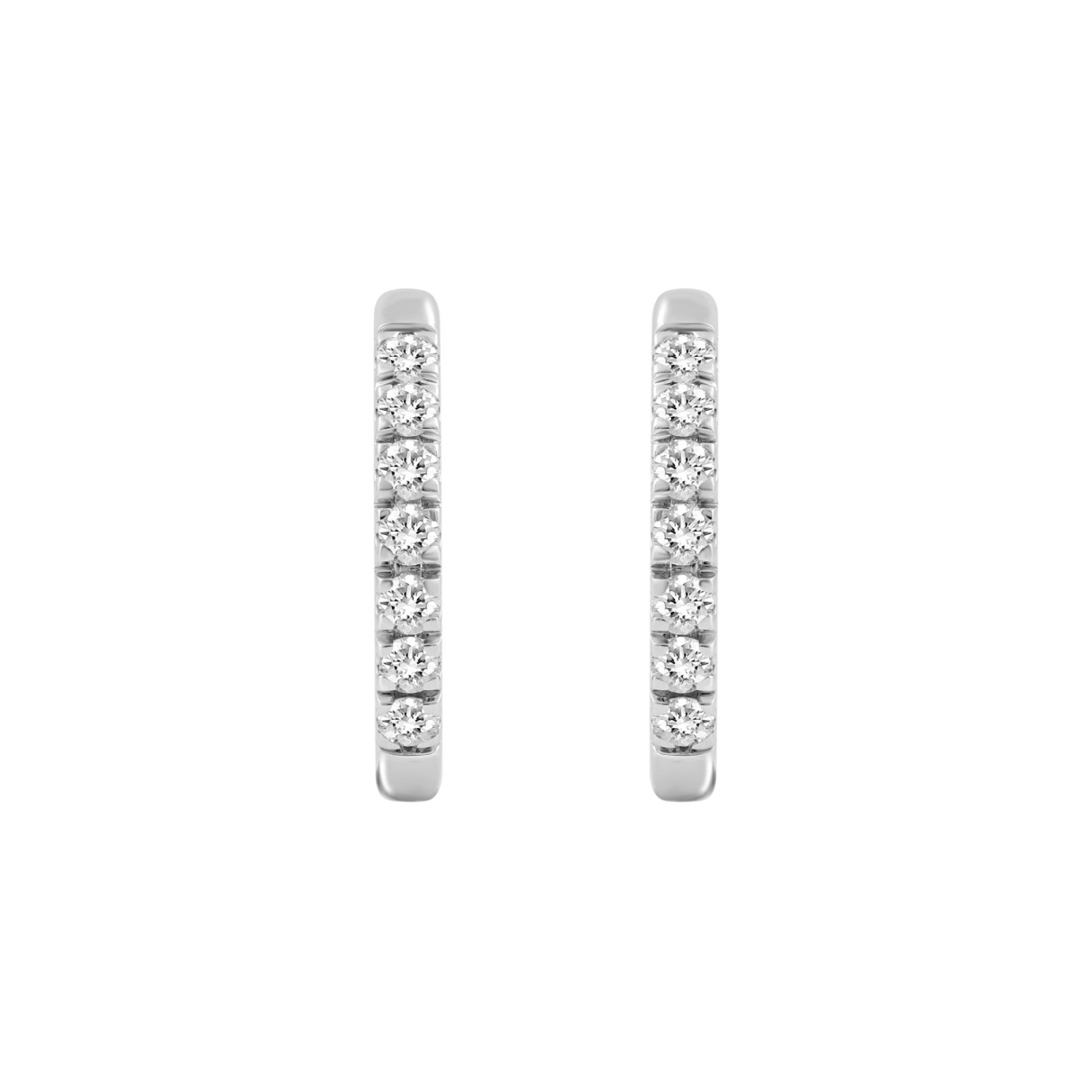 18K WHITE GOLD 1.00CT ROUND DIAMOND HOOP EARRINGS ...