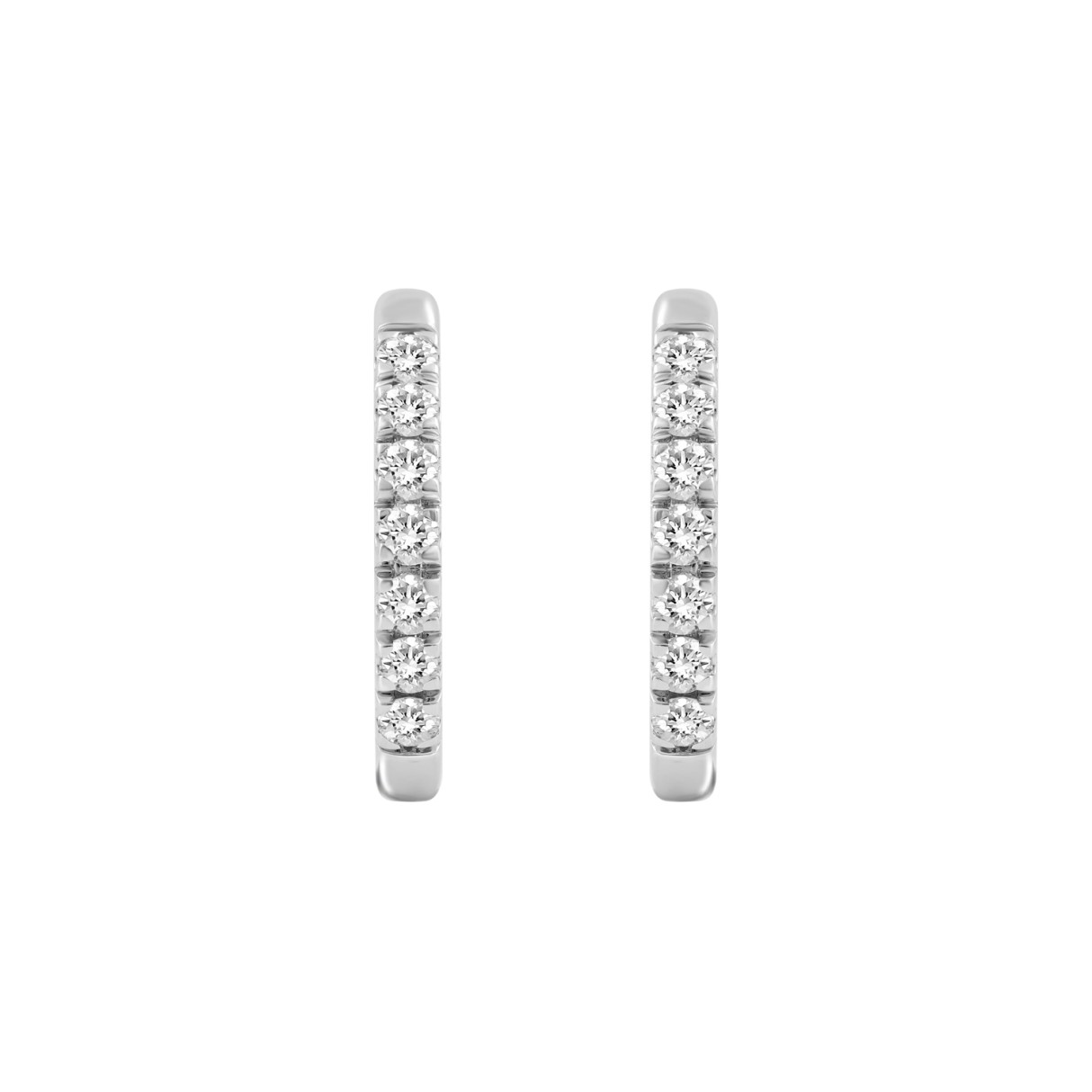 18K WHITE GOLD 1.00CT ROUND DIAMOND HOOP EARRINGS ...