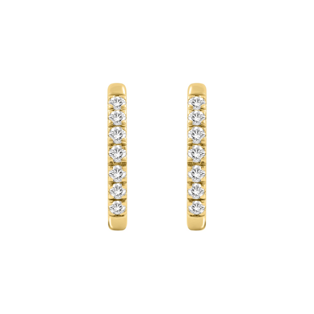 18K YELLOW GOLD 1.00CT ROUND DIAMOND HOOP EARRINGS...