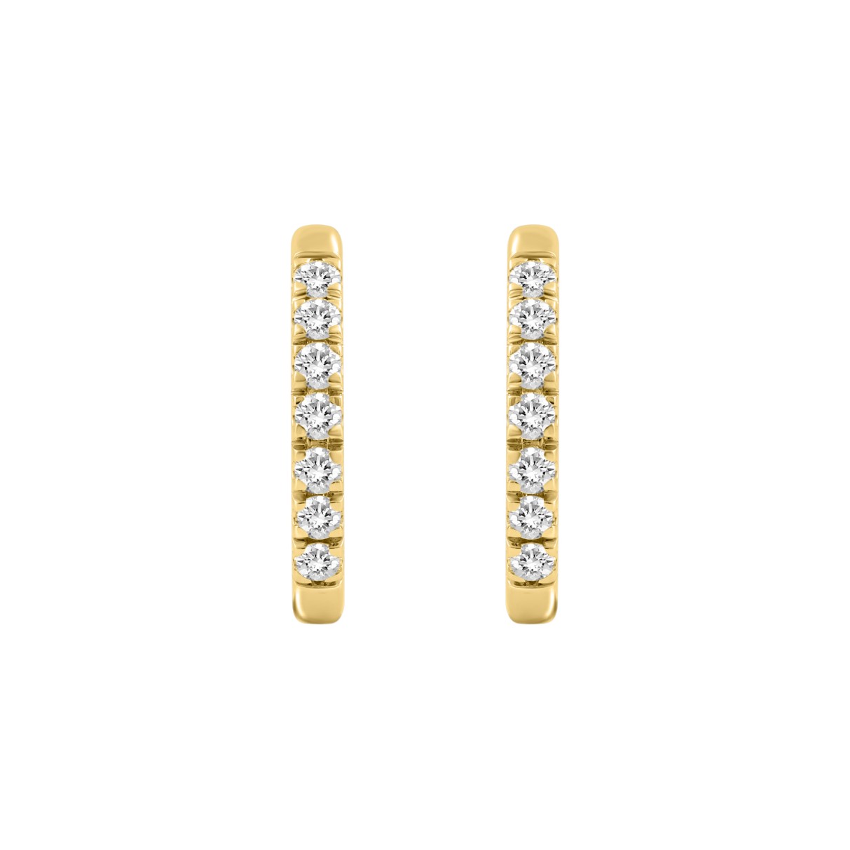 18K YELLOW GOLD 1.00CT ROUND DIAMOND HOOP EARRINGS 