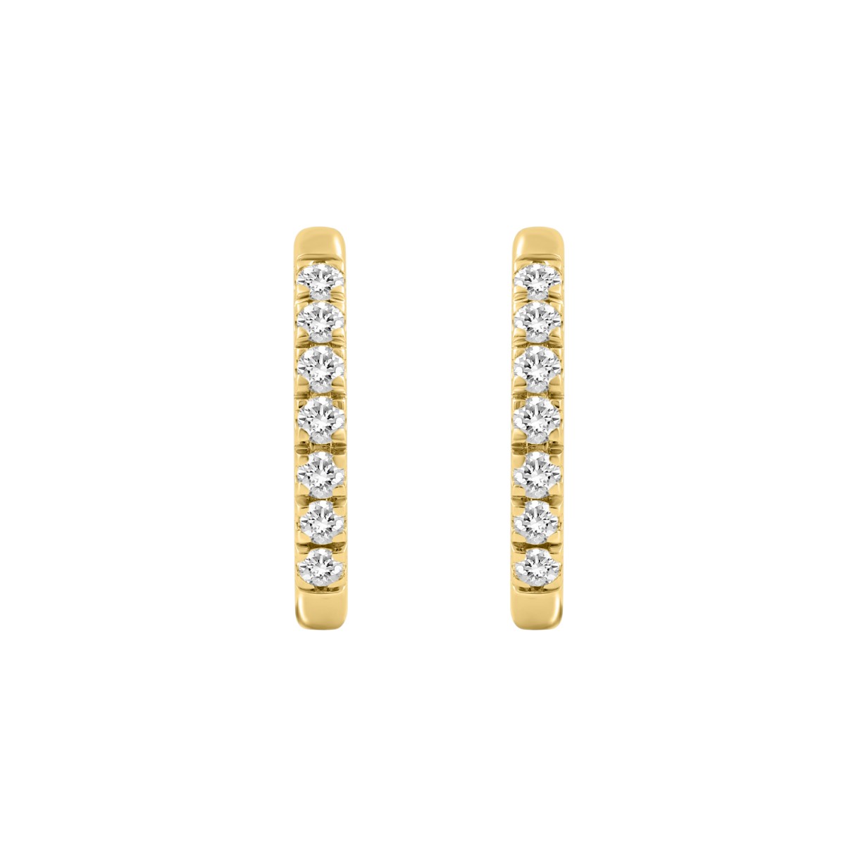 18K YELLOW GOLD 1.00CT ROUND DIAMOND HOOP EARRINGS 